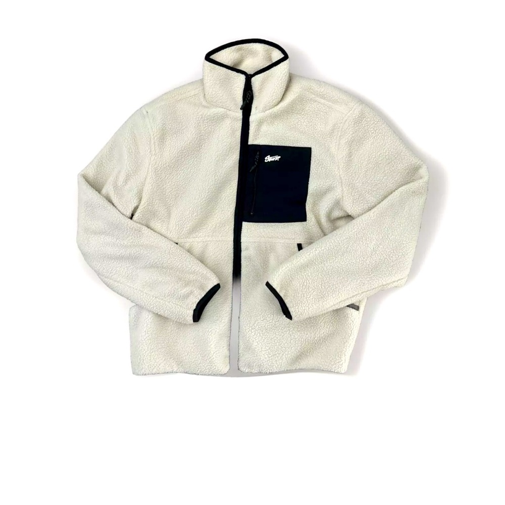 Men’s Cream Colored Fleece Jacket - Like New
